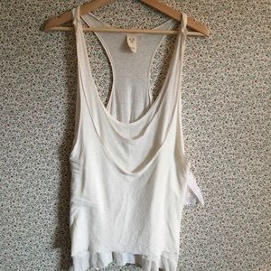 NWT Free People White Layered Tank